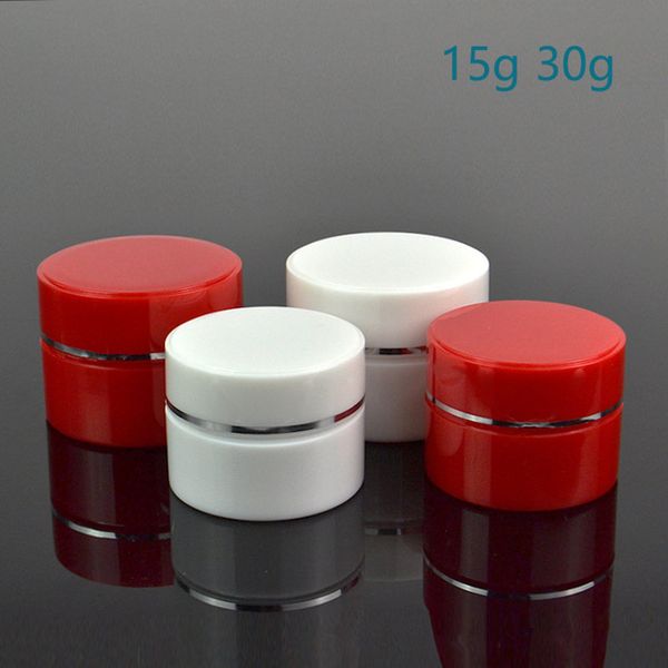 15g 30g red and white cosmetic jar , silver side plastic cream jar empty skin care cream container fast shipping f20171031
15g 30g red and white cosmetic jar , silver side plastic cream jar empty skin care cream container fast shipping f20171031