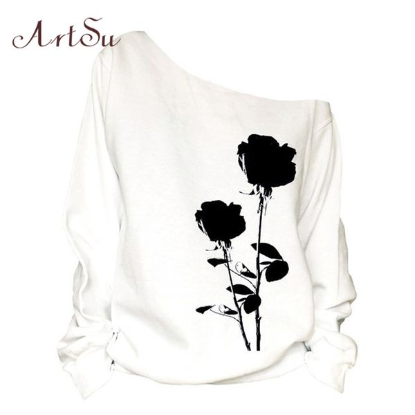artsu black flower printed одно плеча блузы для женщин sexy длинного рукав повседневного незакрепленной осени зима свитер с капюшоном белого
artsu black flower printed одно плеча блузы для женщин sexy длинного рукав повседневного незакрепленной осени зима свитер с капюшоном белого
