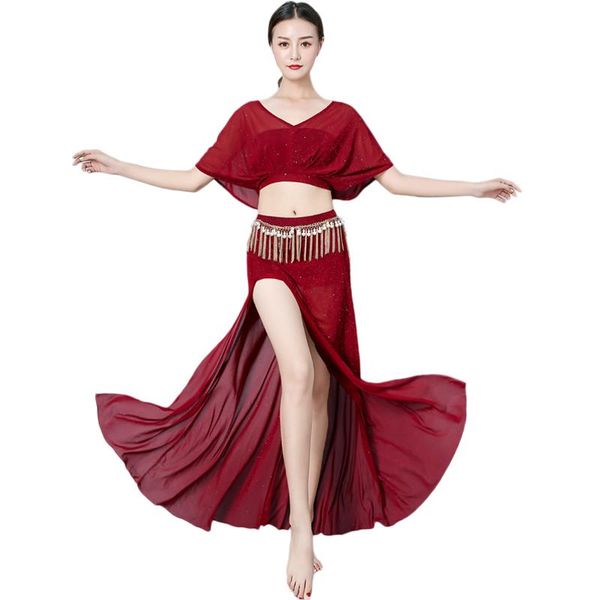 belly dance costume costume suit dance beginner spring and summer large size long skirt was thin black split fork 2019 new, Black;red
belly dance costume costume suit dance beginner spring and summer large size long skirt was thin black split fork 2019 new, Black;red