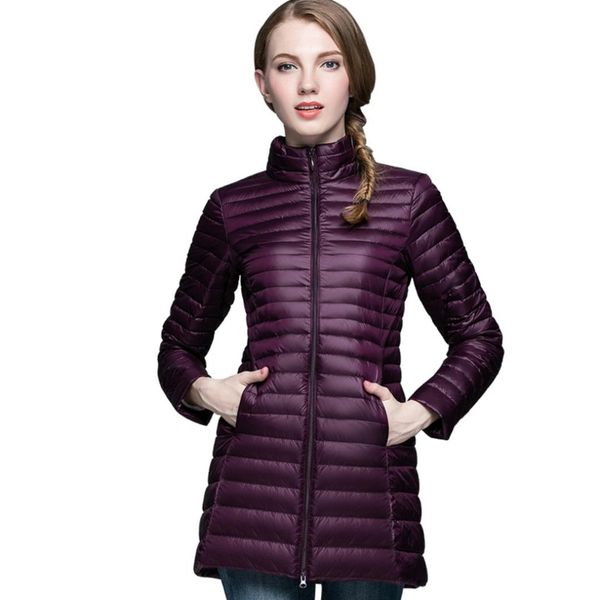 women ultra light down jacket long duck down coat windproof warm women's tide stand collar slim large size winter fashion coat, Black
women ultra light down jacket long duck down coat windproof warm women's tide stand collar slim large size winter fashion coat, Black