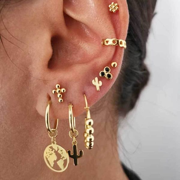 2020 new boho vintage geometric gold drop earrings for women earth cactus crown earring set female jewelry wedding party gift, Silver
2020 new boho vintage geometric gold drop earrings for women earth cactus crown earring set female jewelry wedding party gift, Silver