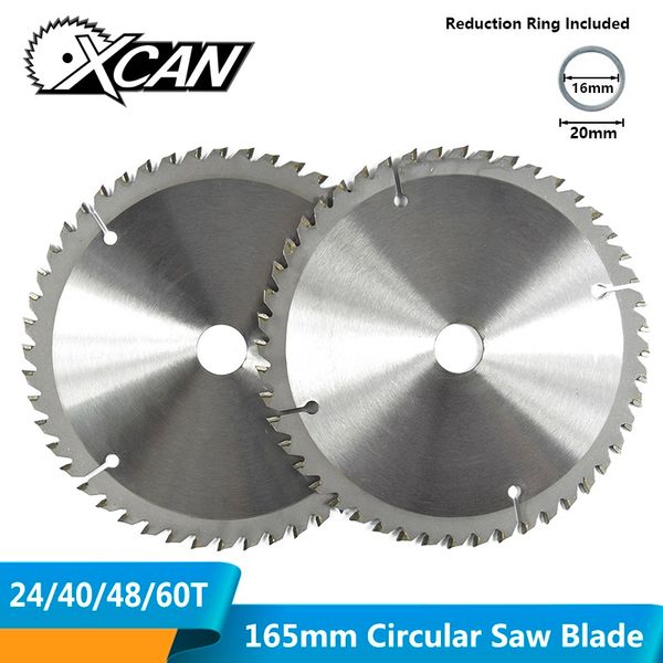 

xcan 1pc 165mm 24/40/48/60t carbide wood saw blades for multi-function power tool tct circular saw blade wood cutting disc
