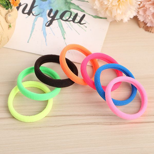 Solid Candy Ponytail Hair Band Scrunchies Elastic Colorful Hair Ring Bands Rainbow Hair Ties Ropes Bracelets For Women Girls Gifts E21701