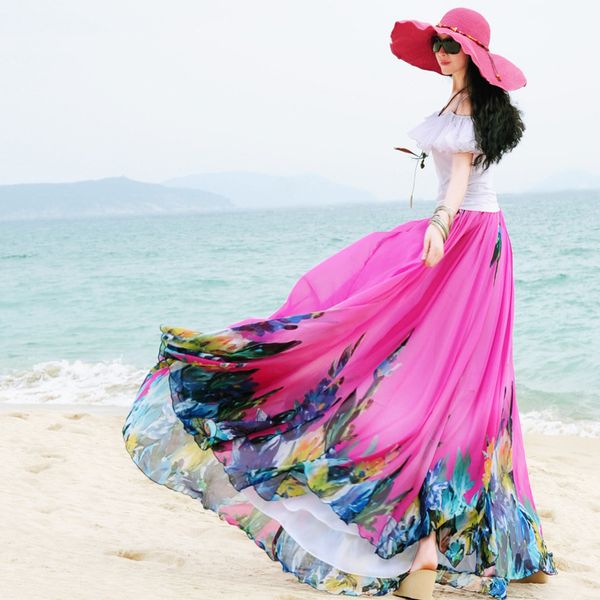 women skirts flower print empire chiffon skirts summer bohemia long beach women bohemia casual long faldas saias, Black
women skirts flower print empire chiffon skirts summer bohemia long beach women bohemia casual long faldas saias, Black