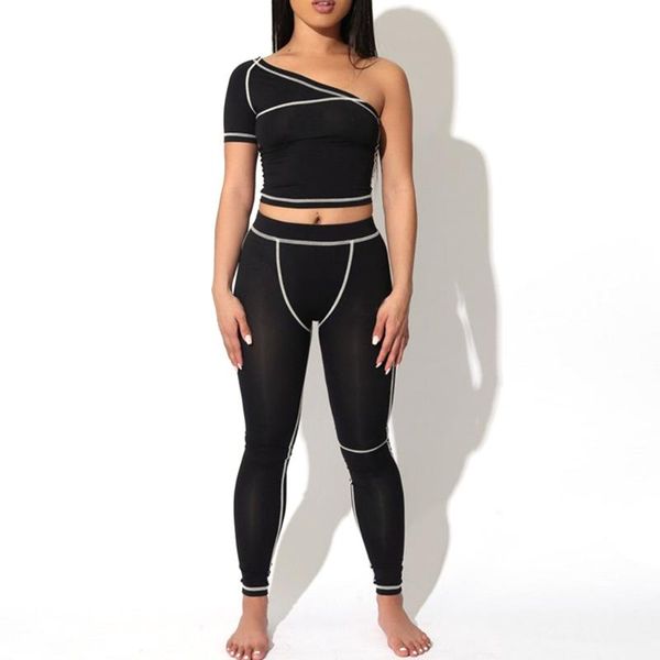 sporty fashion active wear black fitness tracksuits one shoulder 2 piece set women workout crop and leggings yoga sets
sporty fashion active wear black fitness tracksuits one shoulder 2 piece set women workout crop and leggings yoga sets
