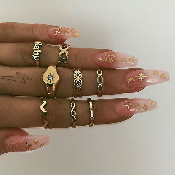 8 piece set european and american fashion luxury creative love letter baby ring set cluster rings, Golden;silver
8 piece set european and american fashion luxury creative love letter baby ring set cluster rings, Golden;silver