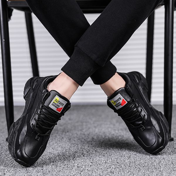 2019 men sneakers men's casual breathable leather waterproof shoes men sneaker mens designer leasure pu dad shoes zapato hombre, Black 
2019 men sneakers men's casual breathable leather waterproof shoes men sneaker mens designer leasure pu dad shoes zapato hombre, Black
