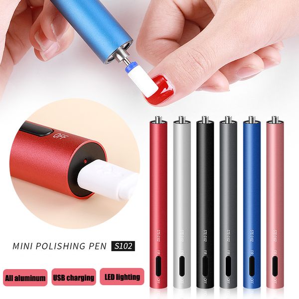mini electric nail drill pen nail polishing machine with led light rechargeable handle grinding machine nail art manicure tool, Silver
mini electric nail drill pen nail polishing machine with led light rechargeable handle grinding machine nail art manicure tool, Silver