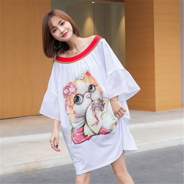большой размер 4xl летние женщины мода kawaii cat print bub tops дамы женские плюс большой с коротким рукавом хлопок повседневная футболка, White
большой размер 4xl летние женщины мода kawaii cat print bub tops дамы женские плюс большой с коротким рукавом хлопок повседневная футболка, White