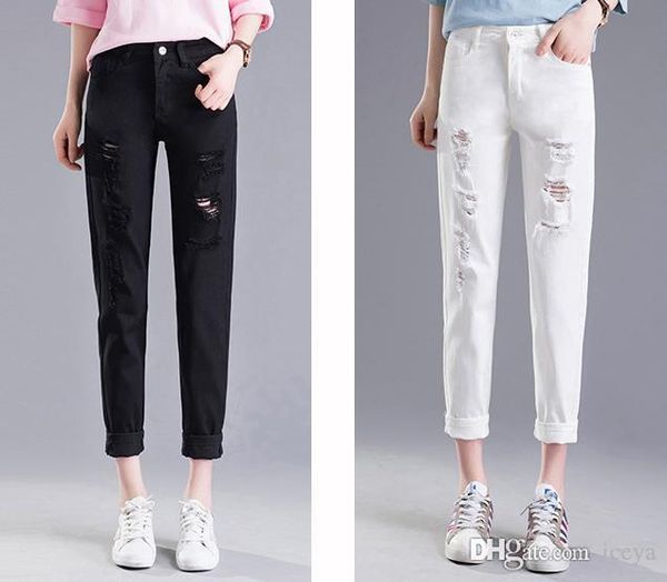 2020 spring new hole harlan jeans female student korean version of the high waist nine pants, Blue
2020 spring new hole harlan jeans female student korean version of the high waist nine pants, Blue