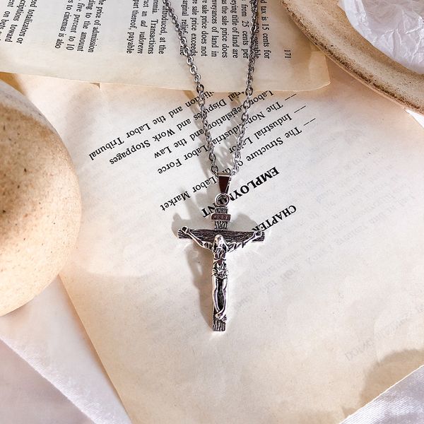 european and american sweater chain simple necklace christian jesus cross short necklace couple silver
european and american sweater chain simple necklace christian jesus cross short necklace couple silver