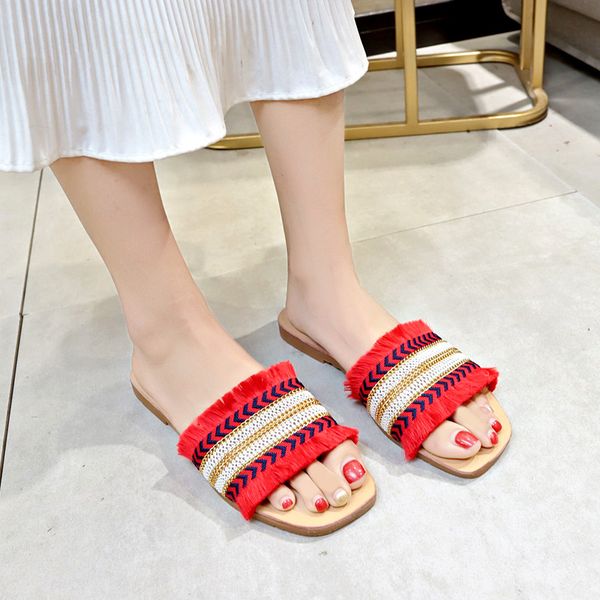 women sandals slippers 2019 new summer woman flat bohemia sandals fashion platform female slides fur fringe flips flops, Black
women sandals slippers 2019 new summer woman flat bohemia sandals fashion platform female slides fur fringe flips flops, Black