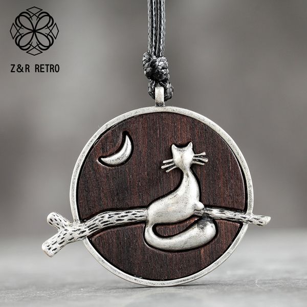 cat women pendants & necklaces vintage jewelry handmade sandalwood long female fashion necklace girl rope sweater chain necklace, Silver
cat women pendants & necklaces vintage jewelry handmade sandalwood long female fashion necklace girl rope sweater chain necklace, Silver