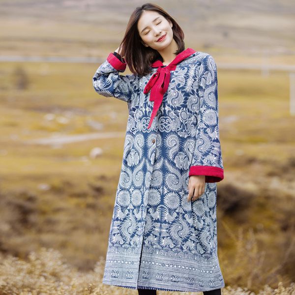 factory sales ethnic-style printed loose-fit robe 2019 winter new style chinese-style retro mid-length mantle coat women's, Blue;black
factory sales ethnic-style printed loose-fit robe 2019 winter new style chinese-style retro mid-length mantle coat women's, Blue;black