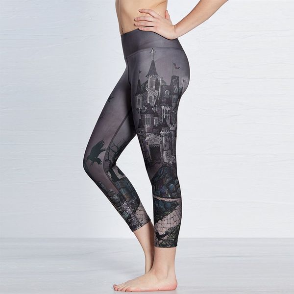 woodcastle printed skinny exercise breathable running sweat-absorbing women's seven-point lady pants, Black
woodcastle printed skinny exercise breathable running sweat-absorbing women's seven-point lady pants, Black