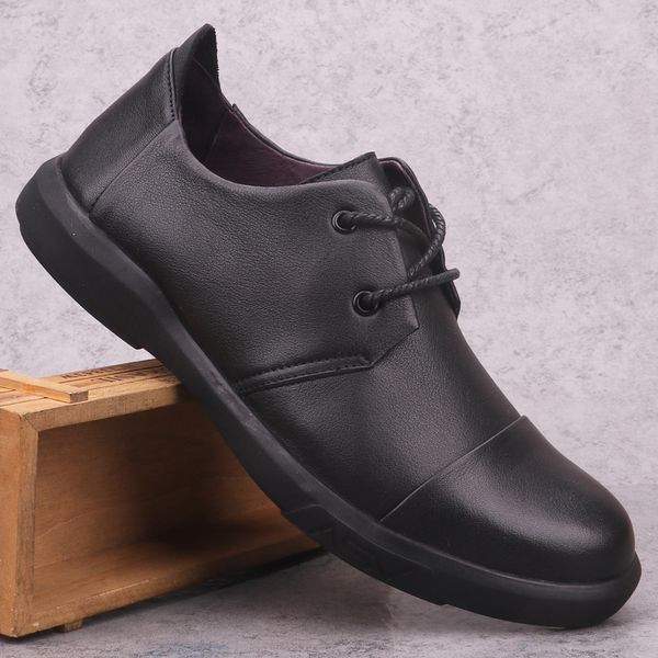 new genuine leather casual shoes men comfortable soft-soled business shoe breathable lace-up men footwear m866, Black
new genuine leather casual shoes men comfortable soft-soled business shoe breathable lace-up men footwear m866, Black