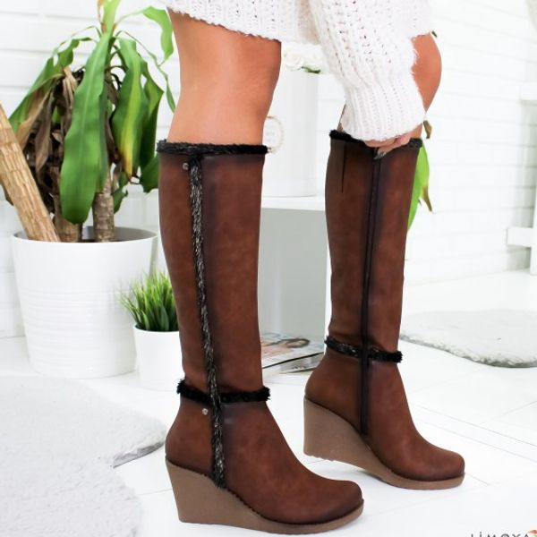 boots women knee-high boots plush design zippers platform high heel botas mujer solid color shoes woman, Black
boots women knee-high boots plush design zippers platform high heel botas mujer solid color shoes woman, Black