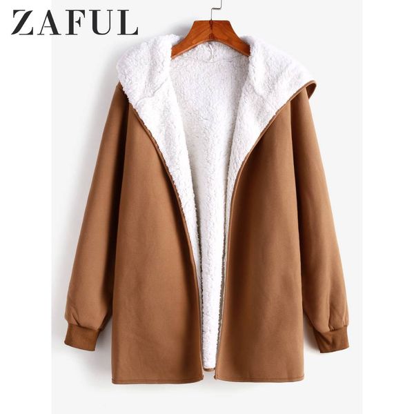 zaful winter fur lining hooded coat for women long sleeve solid color pockets faux fur slim coat ladies warm, Black
zaful winter fur lining hooded coat for women long sleeve solid color pockets faux fur slim coat ladies warm, Black
