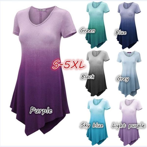 s-5xl plus size women summer women loose casual gradient t-shirt short sleeve 2019 new irregular hanging dyed short t-shirt, White
s-5xl plus size women summer women loose casual gradient t-shirt short sleeve 2019 new irregular hanging dyed short t-shirt, White