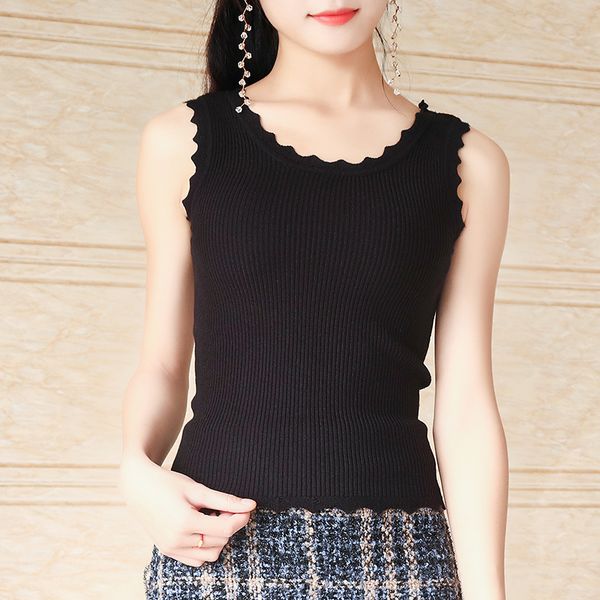 new korean the knitted vest women round scalloped neck loose jacket sweater coat waistcoat sleeveless blazer women sweater vest, Black;white
new korean the knitted vest women round scalloped neck loose jacket sweater coat waistcoat sleeveless blazer women sweater vest, Black;white