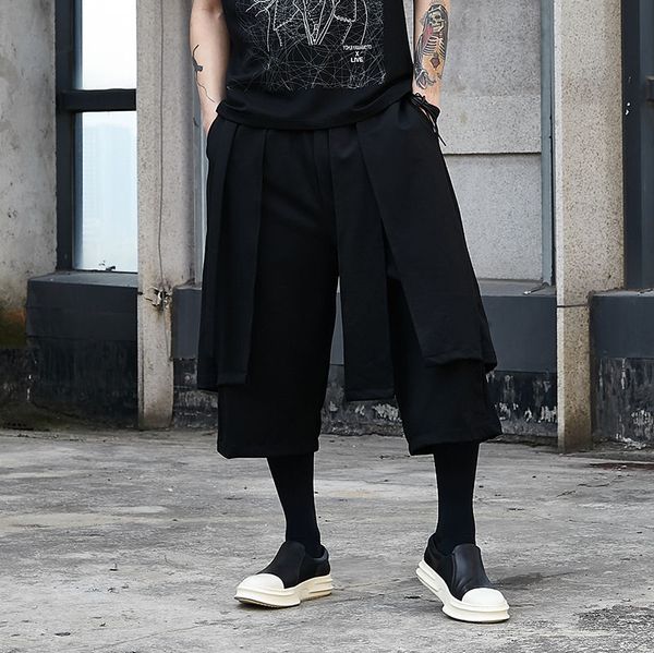 ewq / men's wear patchwork design black wide leg pants for male 2020 summer new elastic waist casual calf-length pants 9y2502
ewq / men's wear patchwork design black wide leg pants for male 2020 summer new elastic waist casual calf-length pants 9y2502
