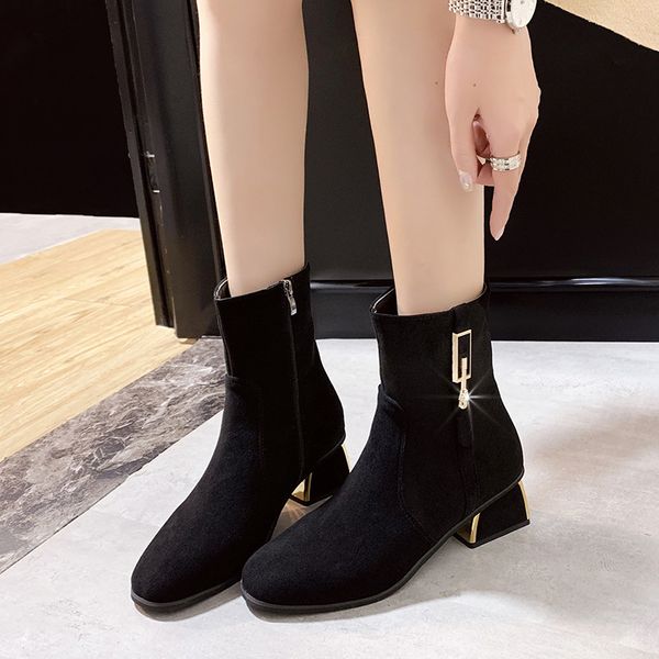 shoes med heel boots booties woman 2019 high heels boots-women zipper winter footwear round toe stiletto rubber 2020 ankle, Black
shoes med heel boots booties woman 2019 high heels boots-women zipper winter footwear round toe stiletto rubber 2020 ankle, Black