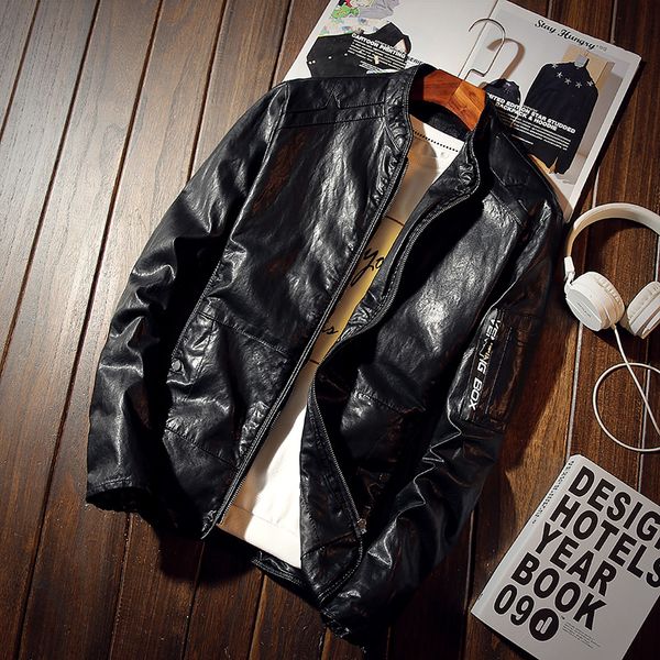 2019 leather jacket men coats outwear men business casual coat autumn winter faux leather male jacket s-3xl, Black
2019 leather jacket men coats outwear men business casual coat autumn winter faux leather male jacket s-3xl, Black