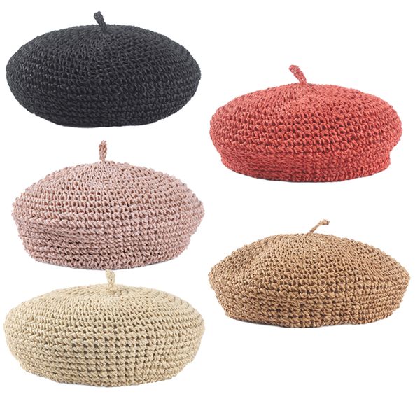 women's beret hat spring summer breathable adjustable straw cap retro literary solid color painter wholesale drop shippping, Blue;gray
women's beret hat spring summer breathable adjustable straw cap retro literary solid color painter wholesale drop shippping, Blue;gray