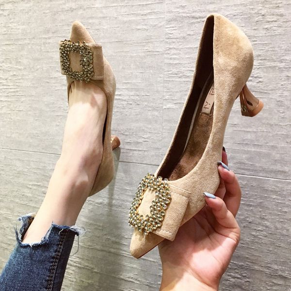 velvet shoes women high heels stiletto all-match shallow mouth pointed pumps slip om 2019 lace-up sandals ladies fine slimming, Black
velvet shoes women high heels stiletto all-match shallow mouth pointed pumps slip om 2019 lace-up sandals ladies fine slimming, Black