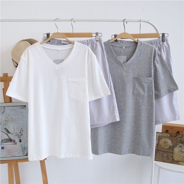 men's sleepwear men pajamas 2pcs shirt&shorts 2021 summer cotton nightwear pijamas set intimate lingerie casual bathrobe home clothes, Black;brown
men's sleepwear men pajamas 2pcs shirt&shorts 2021 summer cotton nightwear pijamas set intimate lingerie casual bathrobe home clothes, Black;brown