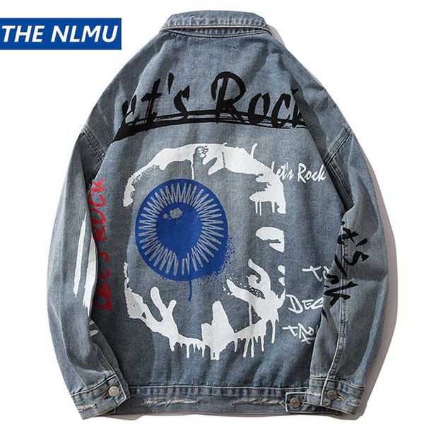 men's jackets big eyes print denim coats men streetwear hiphip casual jeans jacket 2021 fashion spring harajuku carg coat male ht99, Black;brown 
men's jackets big eyes print denim coats men streetwear hiphip casual jeans jacket 2021 fashion spring harajuku carg coat male ht99, Black;brown