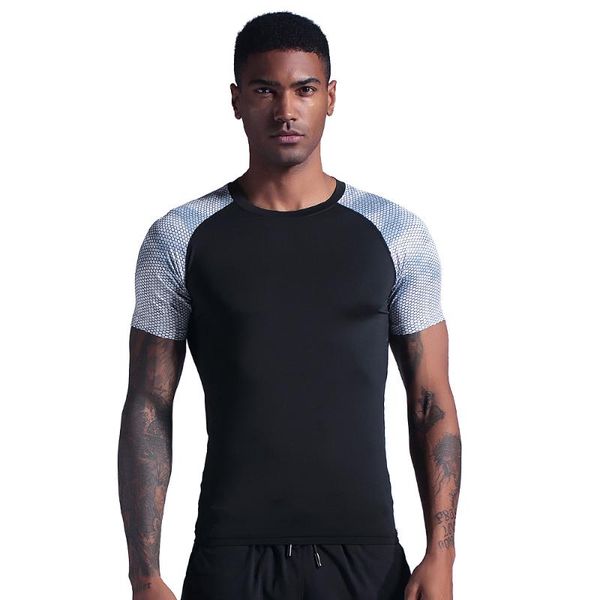 running jerseys men's t-shirt compression training exercise shirt gym outdoor cycling, Black;blue
running jerseys men's t-shirt compression training exercise shirt gym outdoor cycling, Black;blue