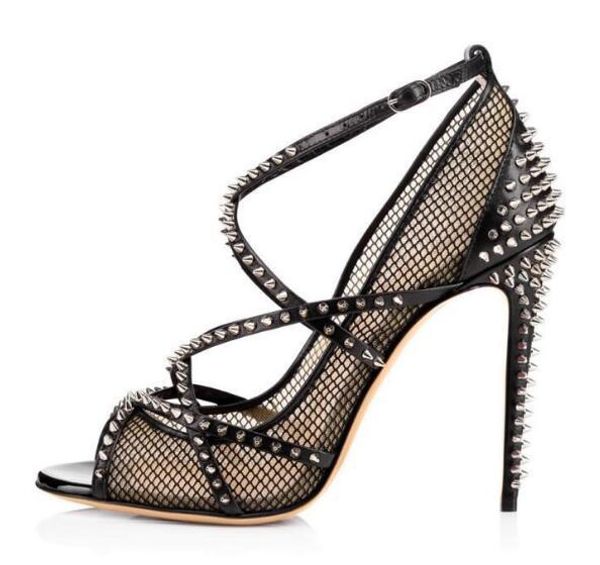 summer new fashion sandals black fishnet high heel large size rivet fish mouth buckle fashion shoes
summer new fashion sandals black fishnet high heel large size rivet fish mouth buckle fashion shoes