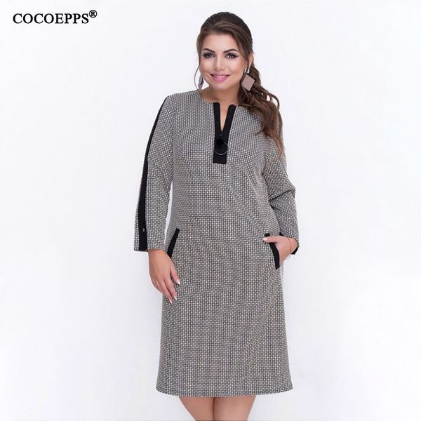 5xl 6xl 2019 autumn big size women dress winter casual print patchwork plus size dress zipper large sizes elegant party dresses, Black;gray
5xl 6xl 2019 autumn big size women dress winter casual print patchwork plus size dress zipper large sizes elegant party dresses, Black;gray