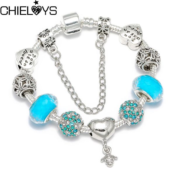 chieloys european original crystal brand charm bracelet bangle for women diy murano glass bead bracelet jewelry pulsera gift, Golden;silver
chieloys european original crystal brand charm bracelet bangle for women diy murano glass bead bracelet jewelry pulsera gift, Golden;silver