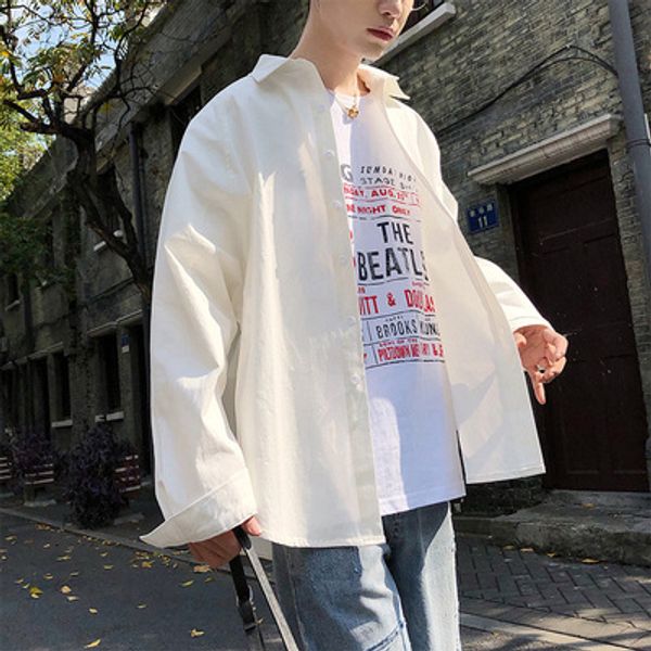 oversize shirts men solid color 2019 new spring long sleeve korean shirts men ins tide brand loose fashion casual harajuku shirt, White;black
oversize shirts men solid color 2019 new spring long sleeve korean shirts men ins tide brand loose fashion casual harajuku shirt, White;black