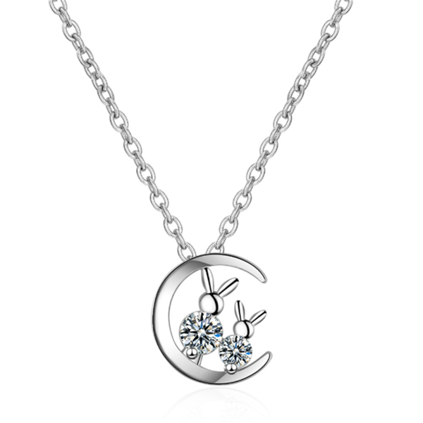 net red female simple fresh temperament personality student wind wild moon cat 925 sterling silver necklaces se055
net red female simple fresh temperament personality student wind wild moon cat 925 sterling silver necklaces se055