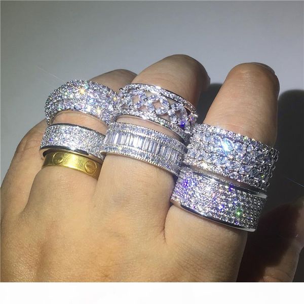 6 styles luxury diamonioque ring 925 sterling silver diamond cz engagement wedding band rings for women men jewelry gift, Slivery;golden
6 styles luxury diamonioque ring 925 sterling silver diamond cz engagement wedding band rings for women men jewelry gift, Slivery;golden