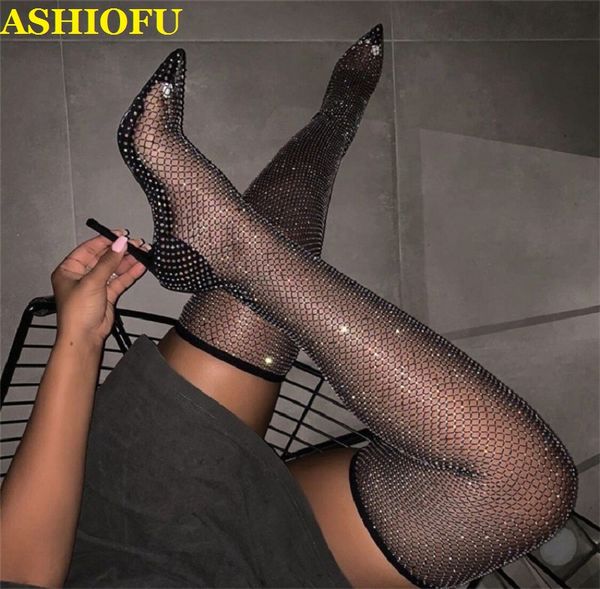ashiofu new women thigh high pumps air-mesh stripper club party dress shoes fish-net stocking style fashion evening shoes, Black
ashiofu new women thigh high pumps air-mesh stripper club party dress shoes fish-net stocking style fashion evening shoes, Black