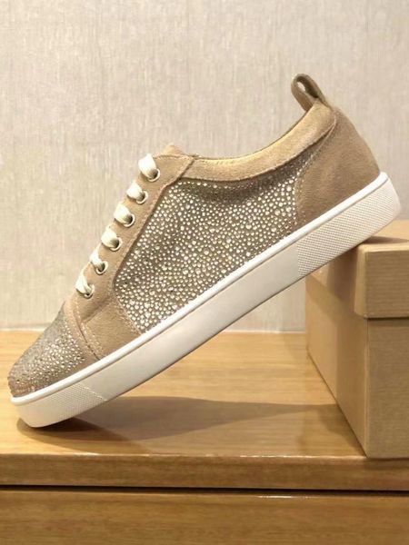 for men women shoes party wedding crystal leather sneakers designer sneakers red bottom shoe low cut suede spike shoes l194 #044, Black
for men women shoes party wedding crystal leather sneakers designer sneakers red bottom shoe low cut suede spike shoes l194 #044, Black