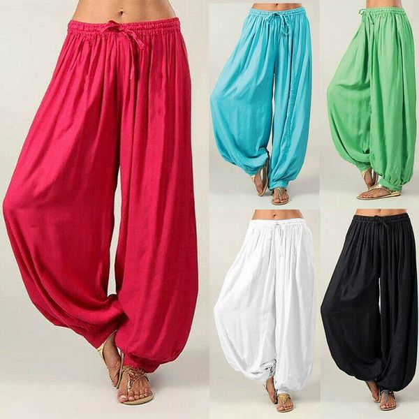 women dance pants elastic high waist baggy cotton harem trousers plus size s-3xl, Black;white
women dance pants elastic high waist baggy cotton harem trousers plus size s-3xl, Black;white