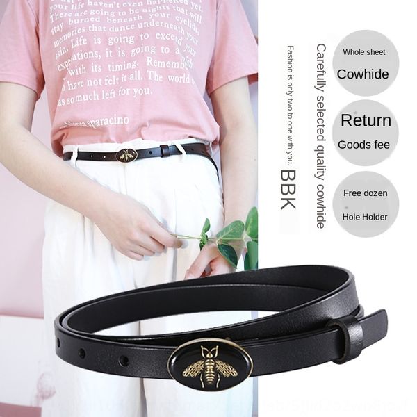 2019 female pure cowhide simple all-match leather belt male g decorative little bee couple belt, Black;brown
2019 female pure cowhide simple all-match leather belt male g decorative little bee couple belt, Black;brown