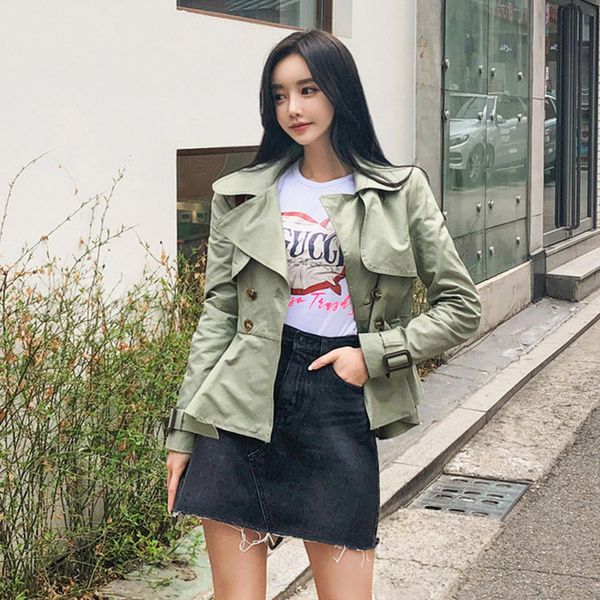 2019 korean notched collar short jacket coat double-breasted slim fashion short windbreaker jacket female blazer feminino, White;black
2019 korean notched collar short jacket coat double-breasted slim fashion short windbreaker jacket female blazer feminino, White;black