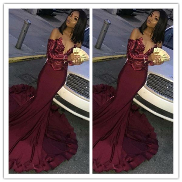 африканский burgundy русалка пром платья длинные sparkly длинные рукава кружево формальные партии вечера платья халата де вечер, Black;red
африканский burgundy русалка пром платья длинные sparkly длинные рукава кружево формальные партии вечера платья халата де вечер, Black;red