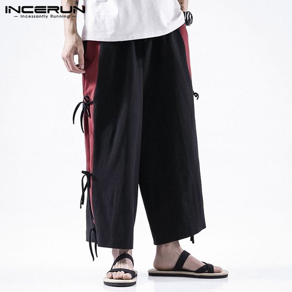 incerun men wide leg pants patchwork joggers loose lace up cotton casual trousers men streetwear elastic waist vintage pantalon, Black
incerun men wide leg pants patchwork joggers loose lace up cotton casual trousers men streetwear elastic waist vintage pantalon, Black