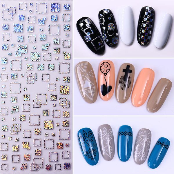 1 sheet holographic 3d nail sticker geometry irregular nail art adhesive transfer sticker manicure decoration, Black
1 sheet holographic 3d nail sticker geometry irregular nail art adhesive transfer sticker manicure decoration, Black