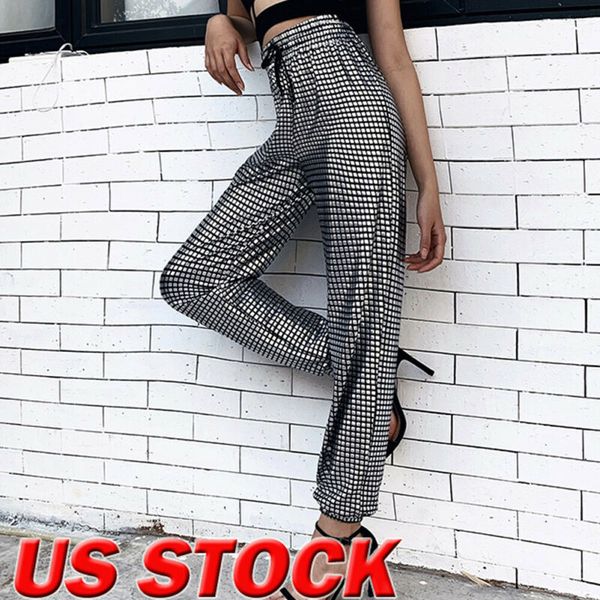 womens casual sweatpants jogger dance harem pants sports plaid slacks trousers, Black;white
womens casual sweatpants jogger dance harem pants sports plaid slacks trousers, Black;white