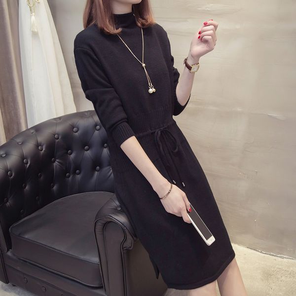 long sweaters pullovers women autumn and winter new casual loose thick fashion knitted turtleneck sweater dress women, White;black
long sweaters pullovers women autumn and winter new casual loose thick fashion knitted turtleneck sweater dress women, White;black