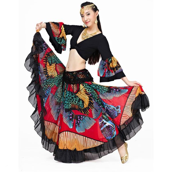 elegant and charming and charming gypsy flower dress suit 720 degrees belly dance high-end skirt belly dance big swing skirt, Black;red
elegant and charming and charming gypsy flower dress suit 720 degrees belly dance high-end skirt belly dance big swing skirt, Black;red
