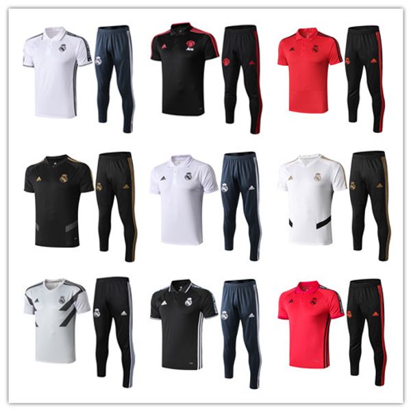 

Polo hirt 2019 real madrid occer jer ey track uit pant 19 20 cami eta de futbol benzema modric i co football hirt polo